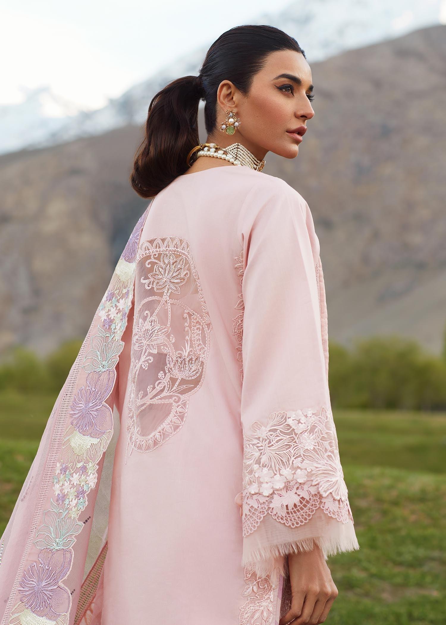 CRIMSON LUXE LAWN Pleated Perfection - D4 B STITCHED