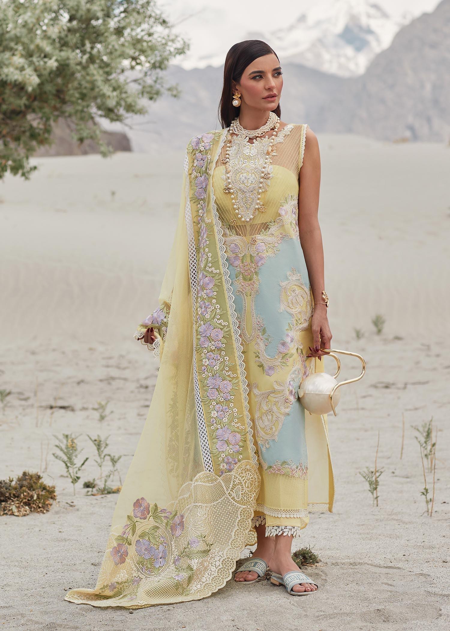 CRIMSON LUXE LAWN Marori Dreams - D8 A STITCHED