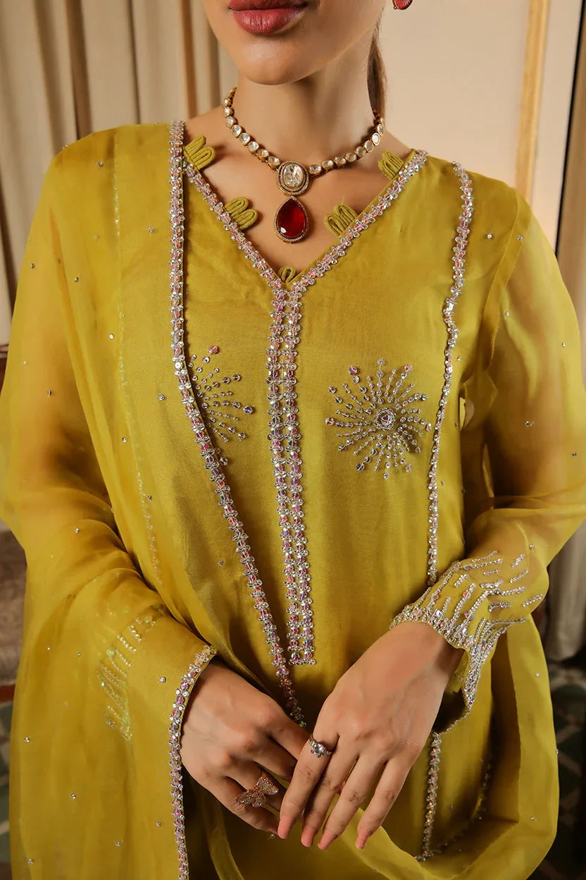 Muntaha | Baad e Saba | Zartasha  Moss Yellow - Rang-e-Khaas