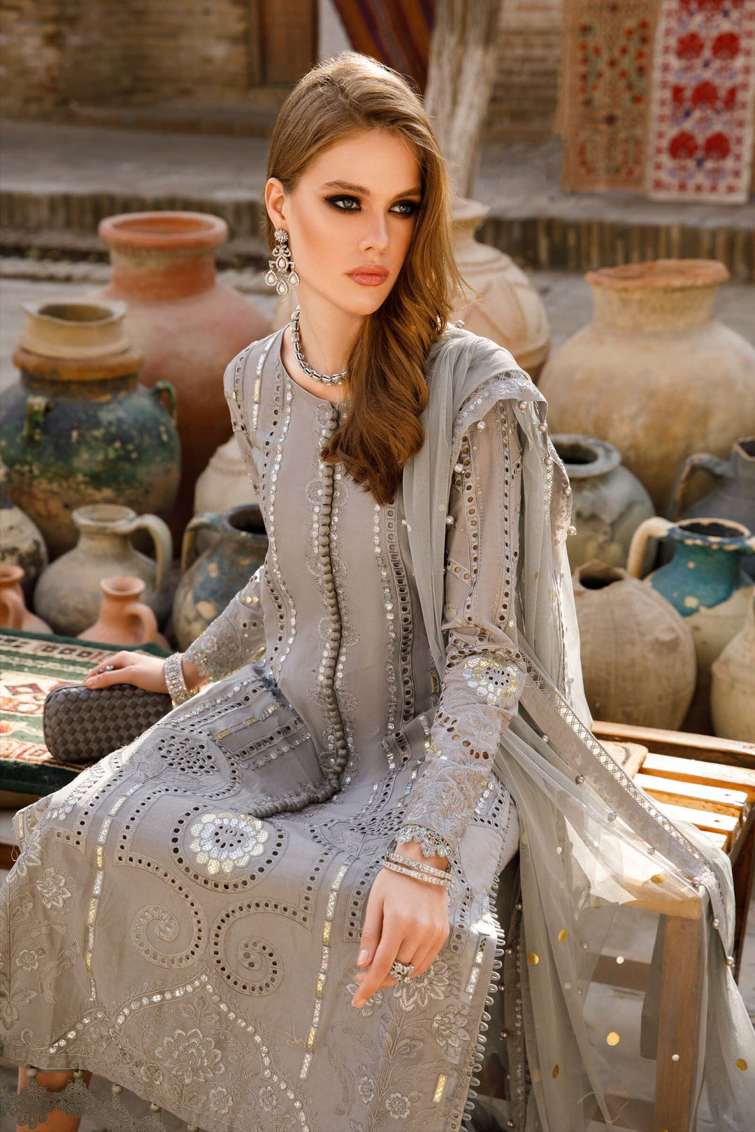 MARIA B EMBROIDED LAWN  D-2308-B