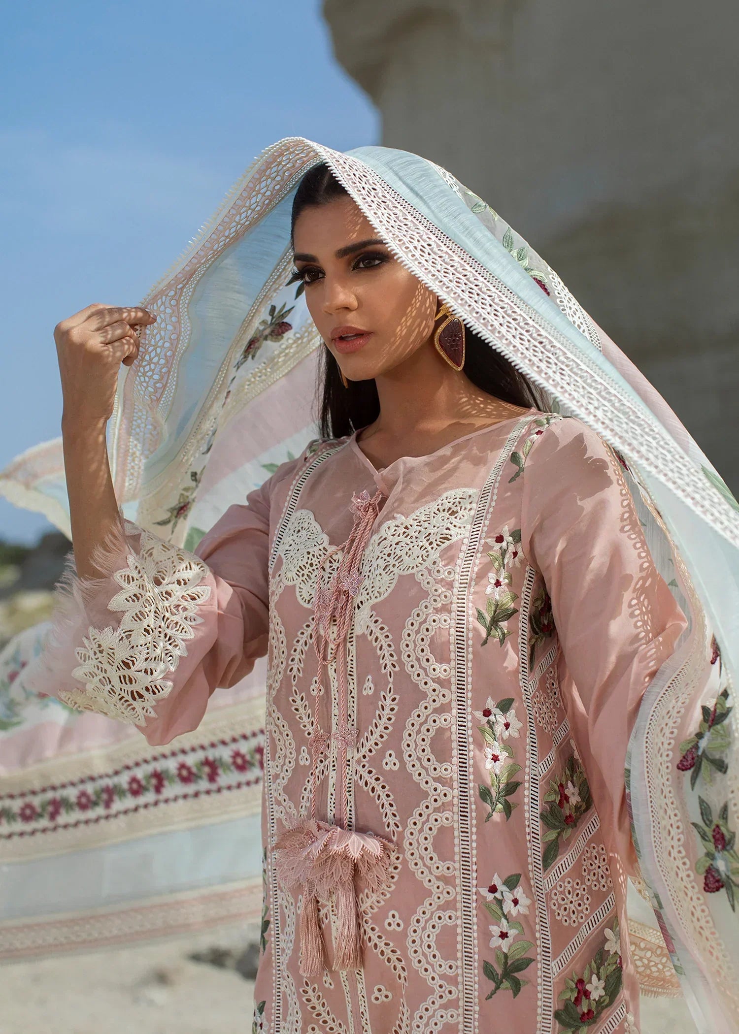 CRIMSON LUXURY LAWN 2022 – UNSTITCHED – CRIMSON -Sicilian Summer – 2B – Rose