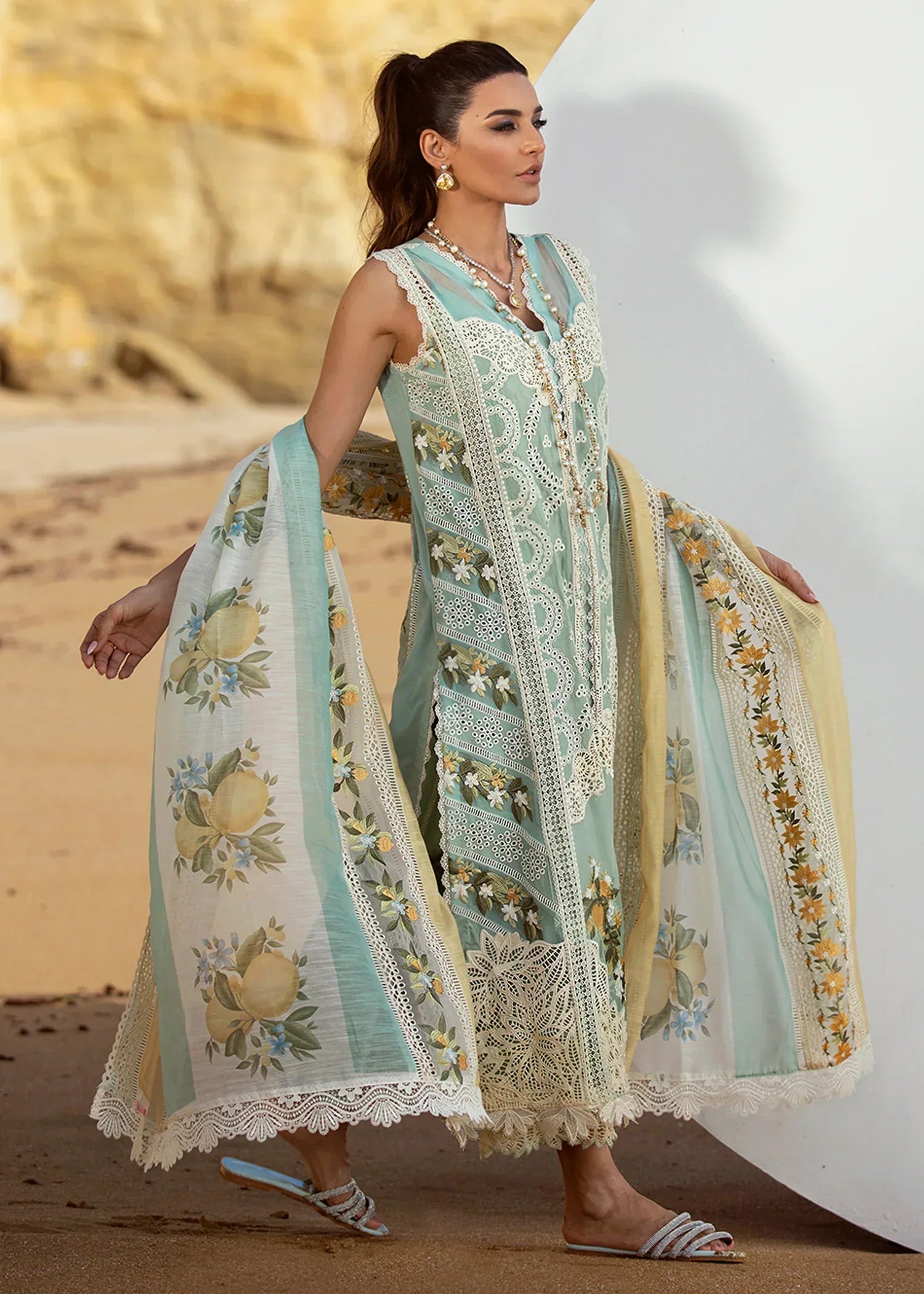 CRIMSON | LUXURY LAWN 2022 – UNSTITCHED – CRIMSON -Sicilian Summer – 2A – Aqua