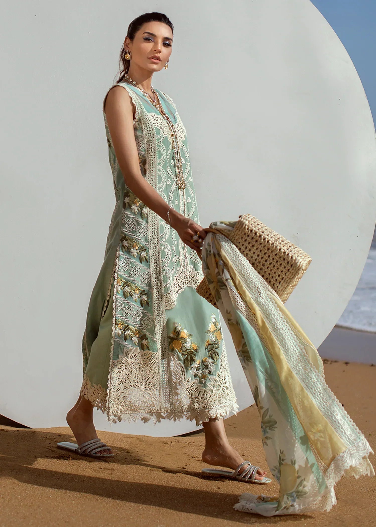 CRIMSON | LUXURY LAWN 2022 – UNSTITCHED – CRIMSON -Sicilian Summer – 2A – Aqua