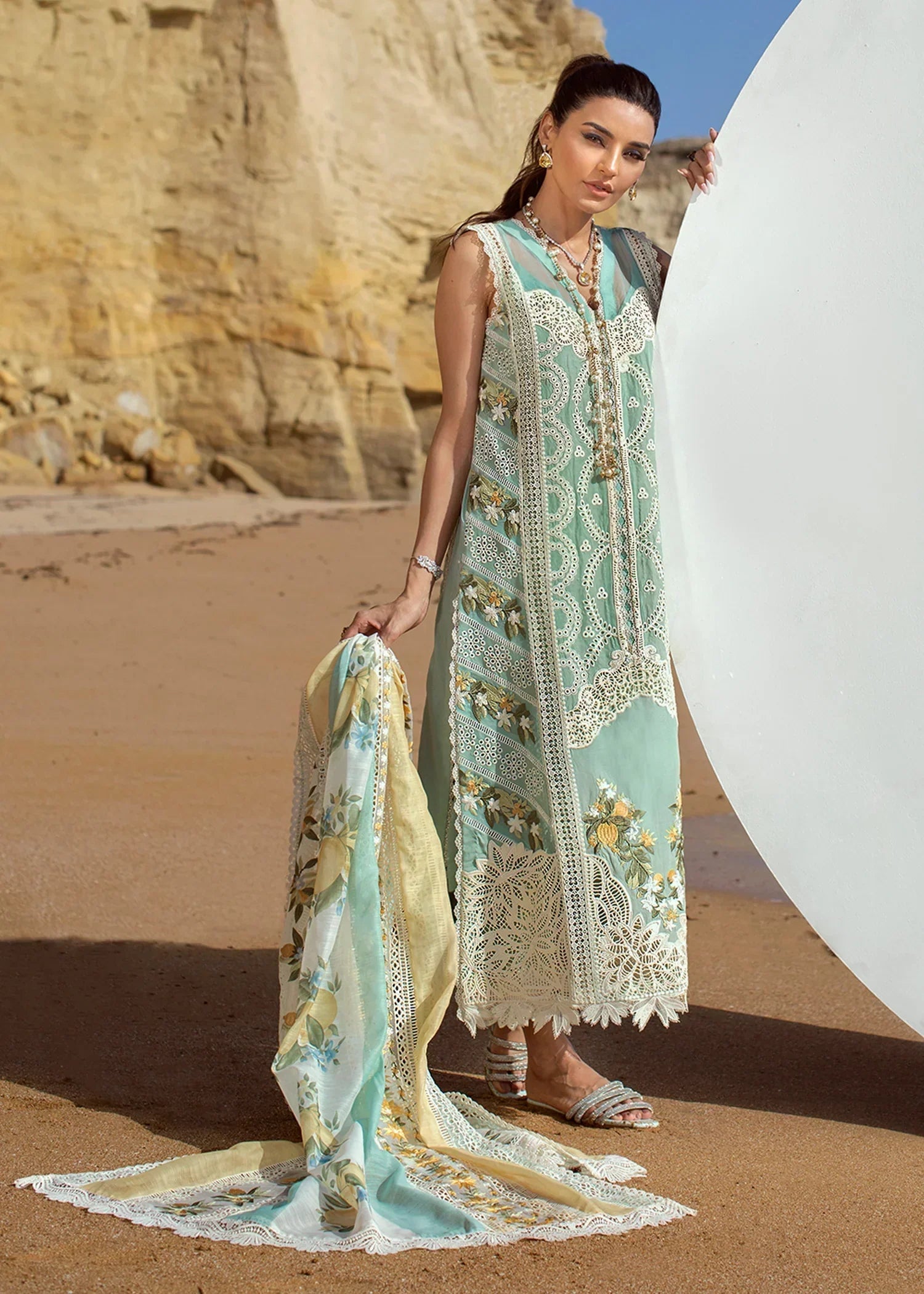 CRIMSON | LUXURY LAWN 2022 – UNSTITCHED – CRIMSON -Sicilian Summer – 2A – Aqua