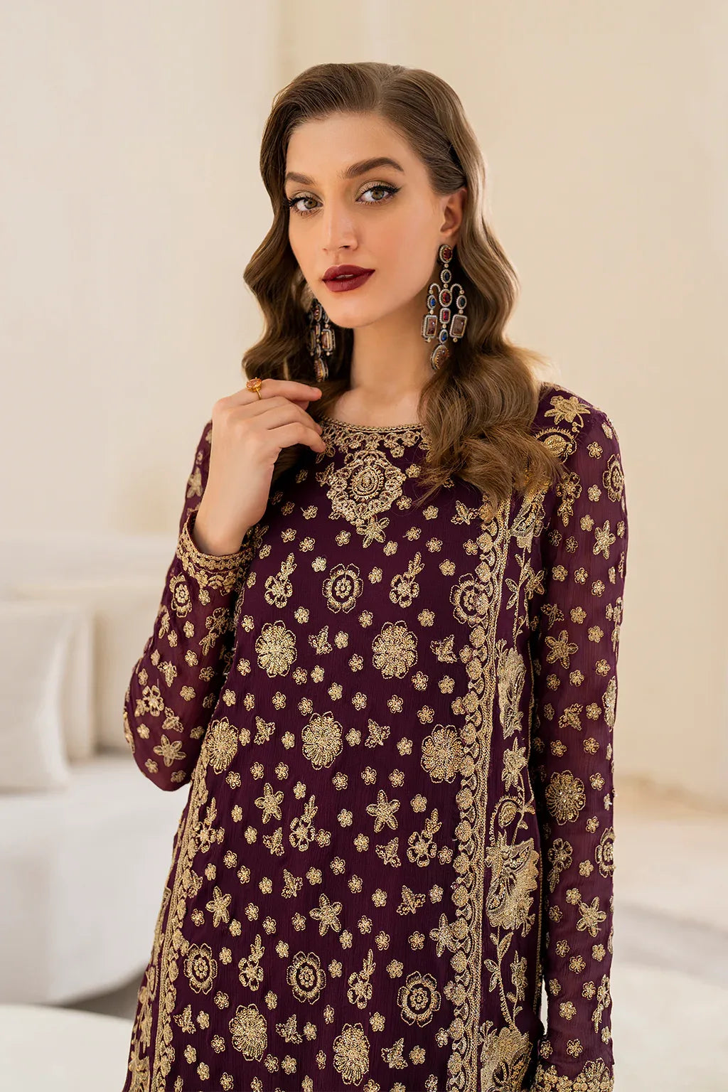 IZNIK Chinon Vol-02 Embroidered Chiffon 3Pc Suit CC-42 - Rang-e-Khaas
