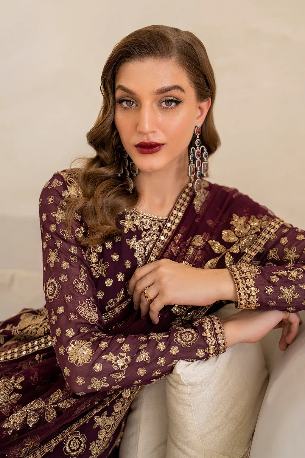 IZNIK Chinon Vol-02 Embroidered Chiffon 3Pc Suit CC-42 - Rang-e-Khaas