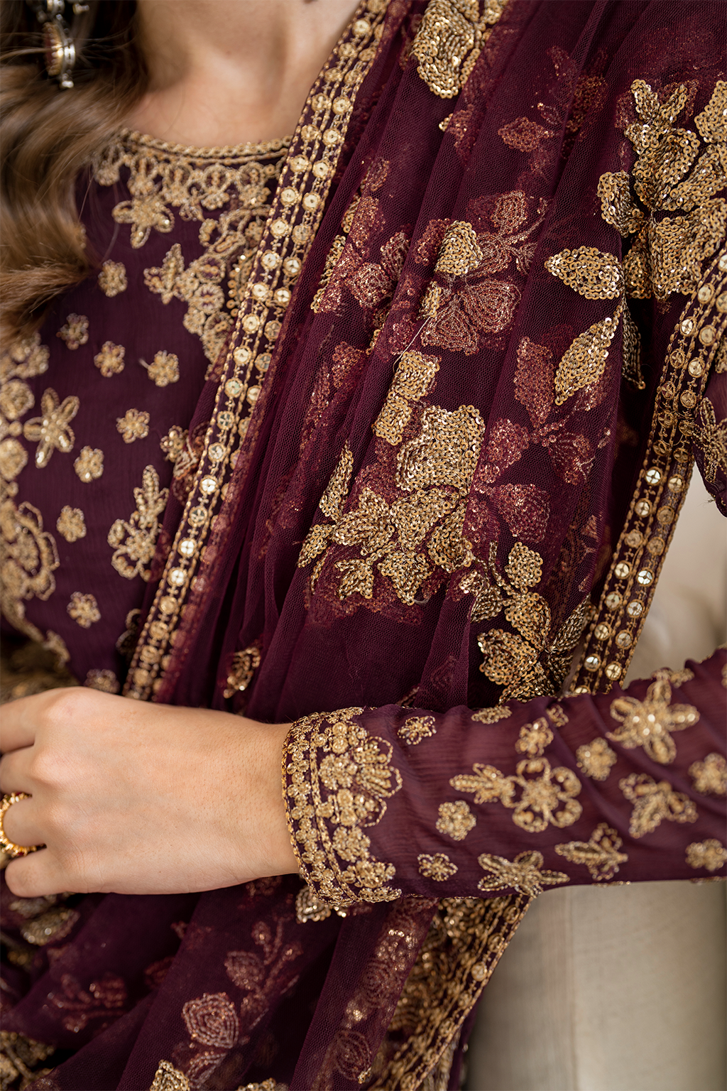 IZNIK Chinon Vol-02 Embroidered Chiffon 3Pc Suit CC-42 - Rang-e-Khaas