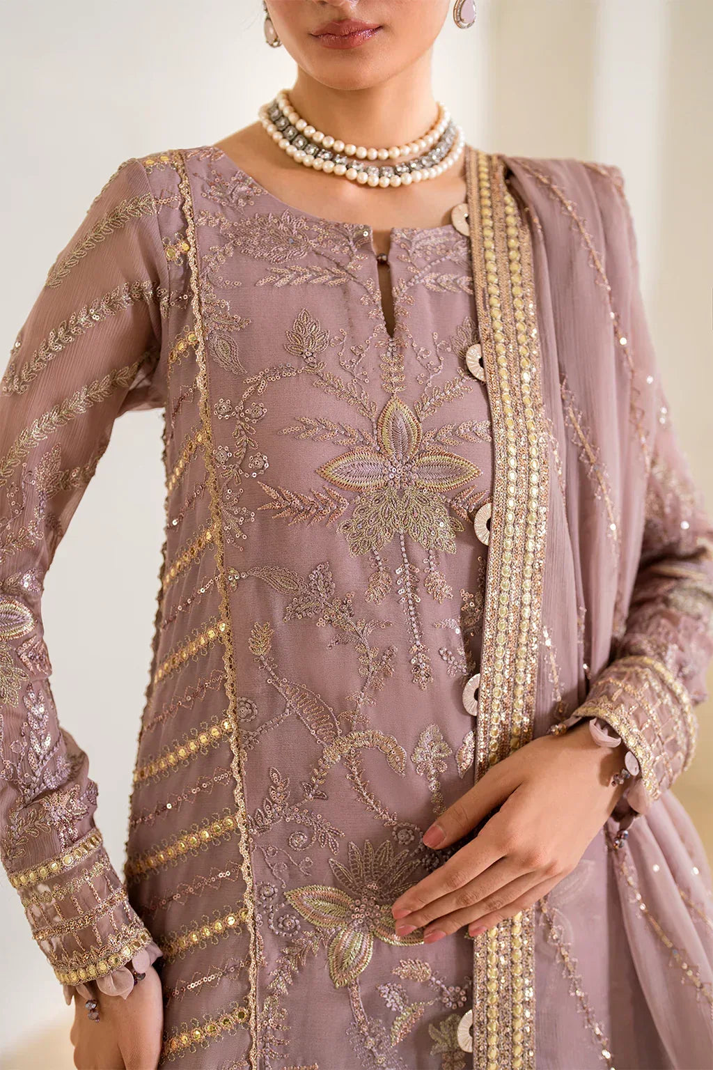 IZNIK Chinon Vol-02 Embroidered Chiffon 3Pc Suit CC-48 - Rang-e-Khaas