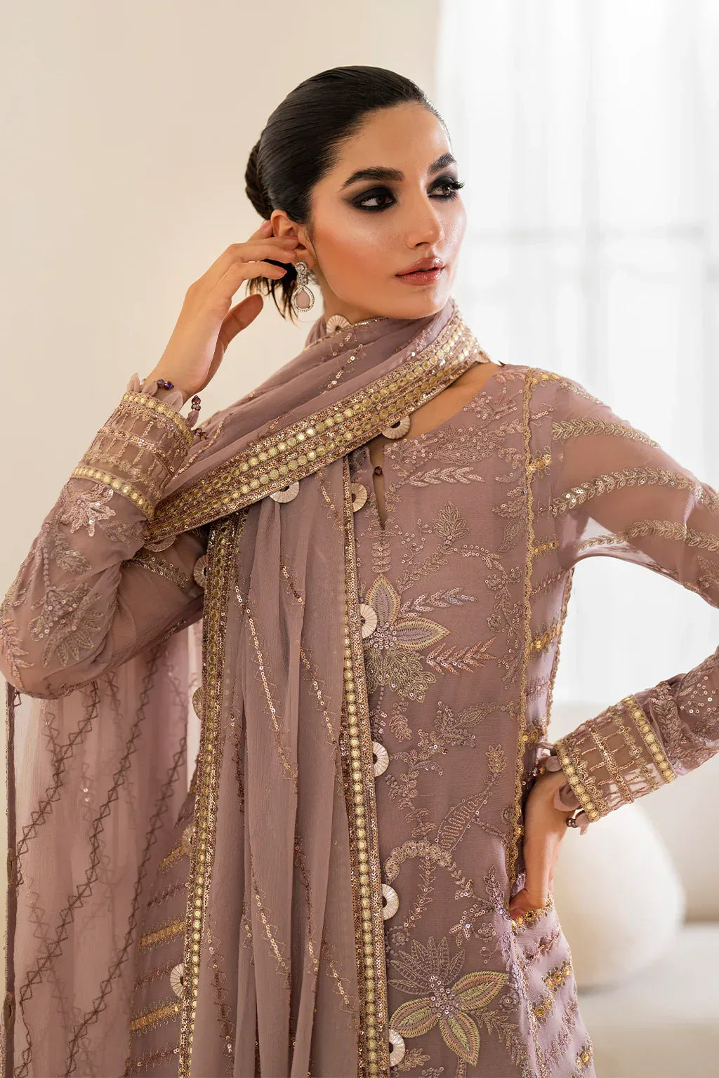 IZNIK Chinon Vol-02 Embroidered Chiffon 3Pc Suit CC-48 - Rang-e-Khaas