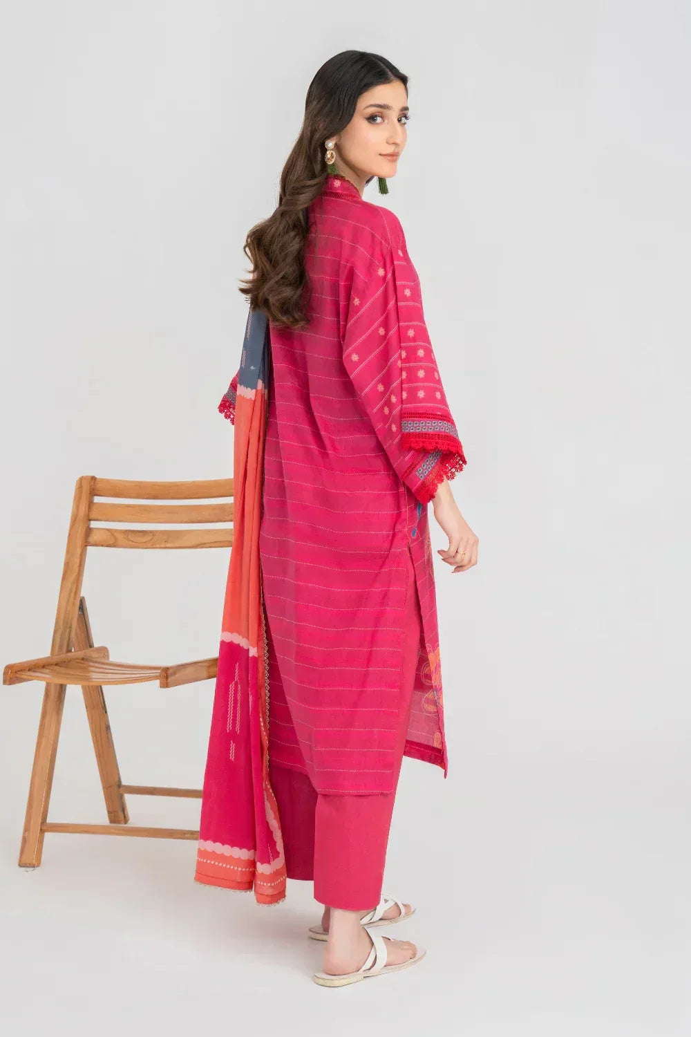 Ittehad | Printed Lawn 24 | IP3P01-3PS-DPK - Rang-e-Khaas