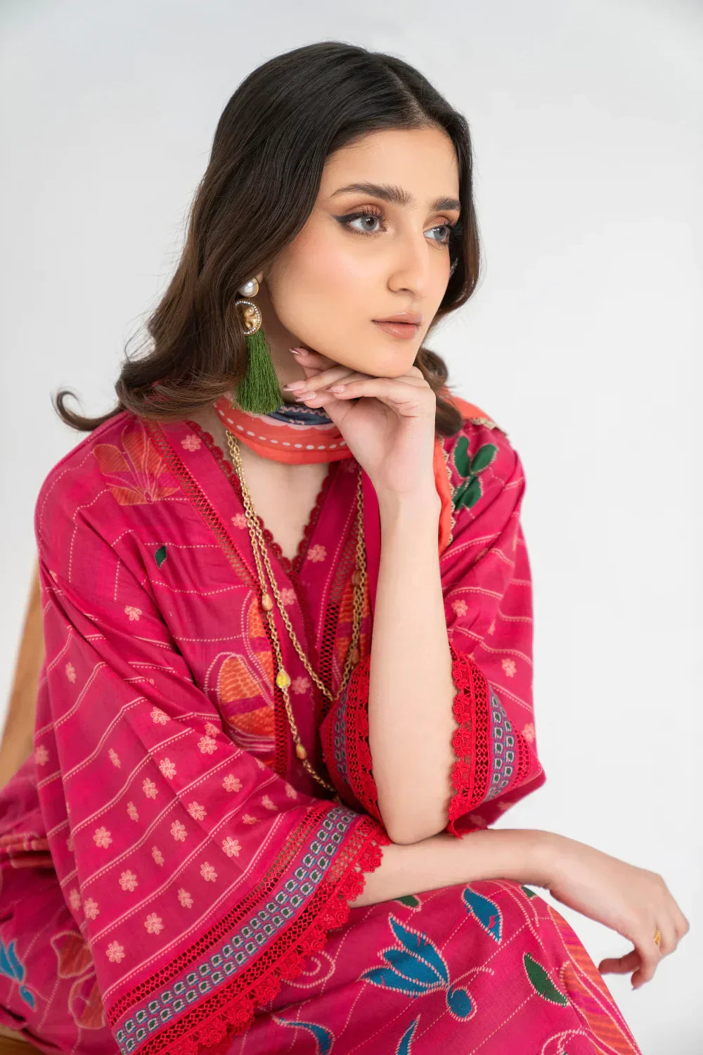 Ittehad | Printed Lawn 24 | IP3P01-3PS-DPK - Rang-e-Khaas