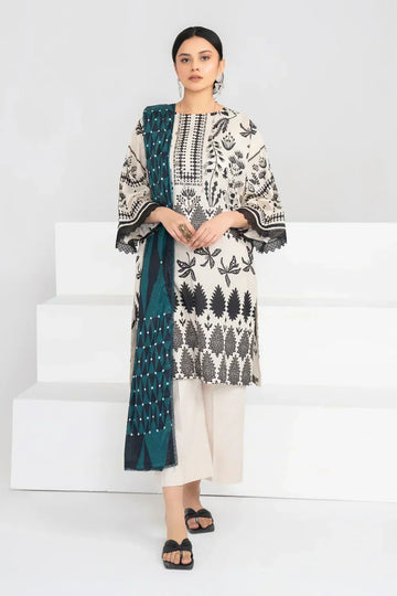Ittehad | Printed Lawn 24 | IP3P02-3PS-BGE - Rang-e-Khaas