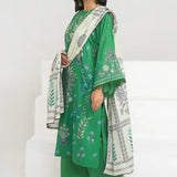 Ittehad | Printed Lawn 24 | IP3P04-3PS-GRN - Rang-e-Khaas