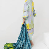 Ittehad | Printed Lawn 24 | IP3P07-3PS-LGR - Rang-e-Khaas