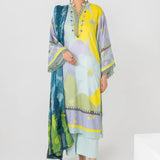 Ittehad | Printed Lawn 24 | IP3P07-3PS-LGR - Rang-e-Khaas