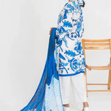 Ittehad | Printed Lawn 24 | IP3P10-3PS-BLU - Rang-e-Khaas