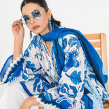 Ittehad | Printed Lawn 24 | IP3P10-3PS-BLU - Rang-e-Khaas
