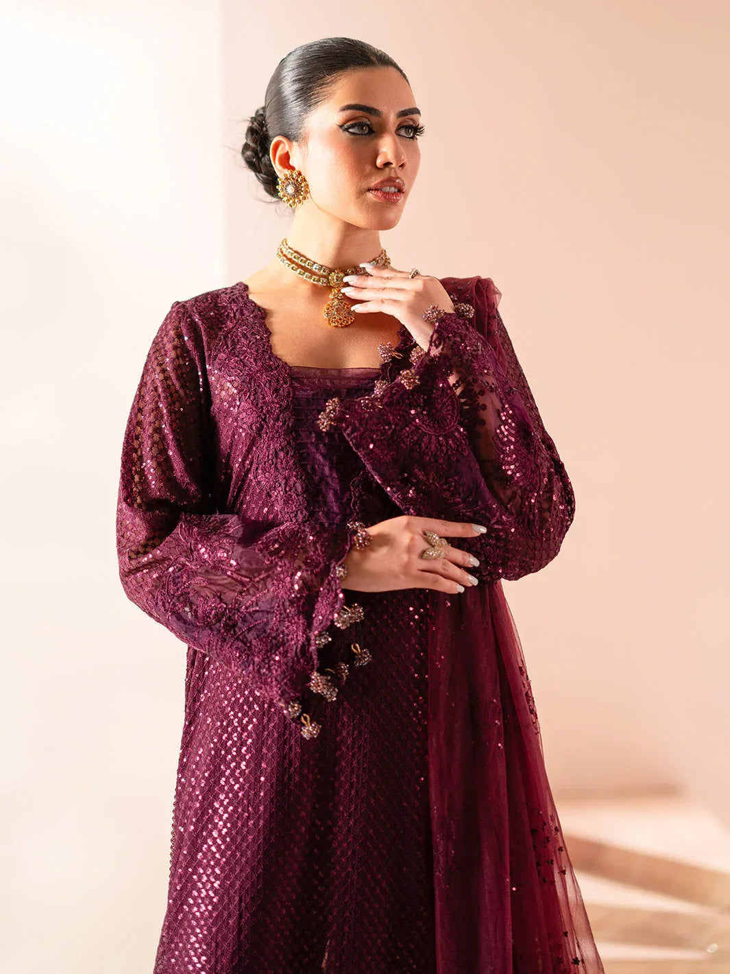 Izel | Stardust Luxury Collection | SLC-015-Elma - Rang-e-Khaas