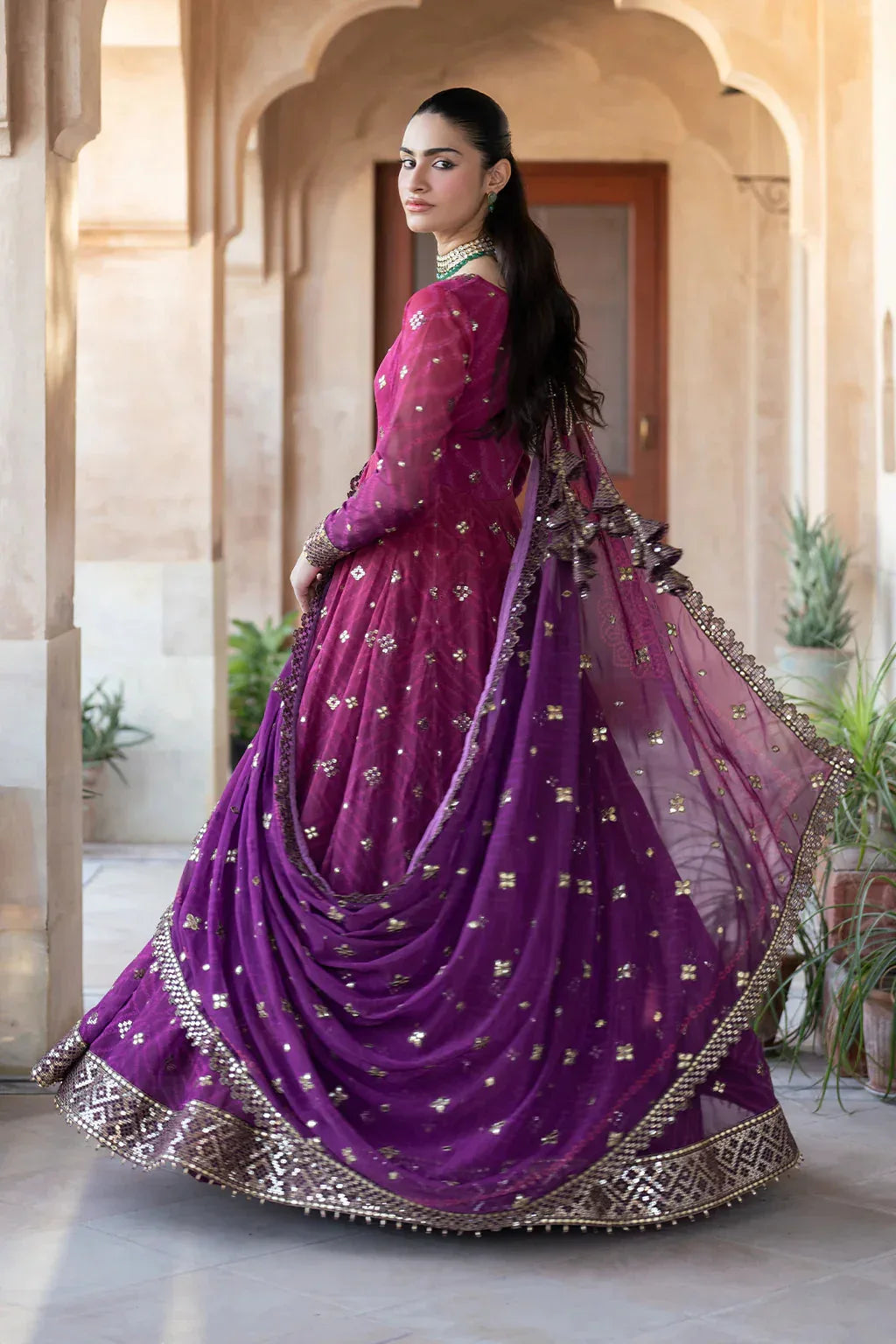 Iznik | Bandhani | UE-327 Embroidered Chiffon - Rang-e-Khaas