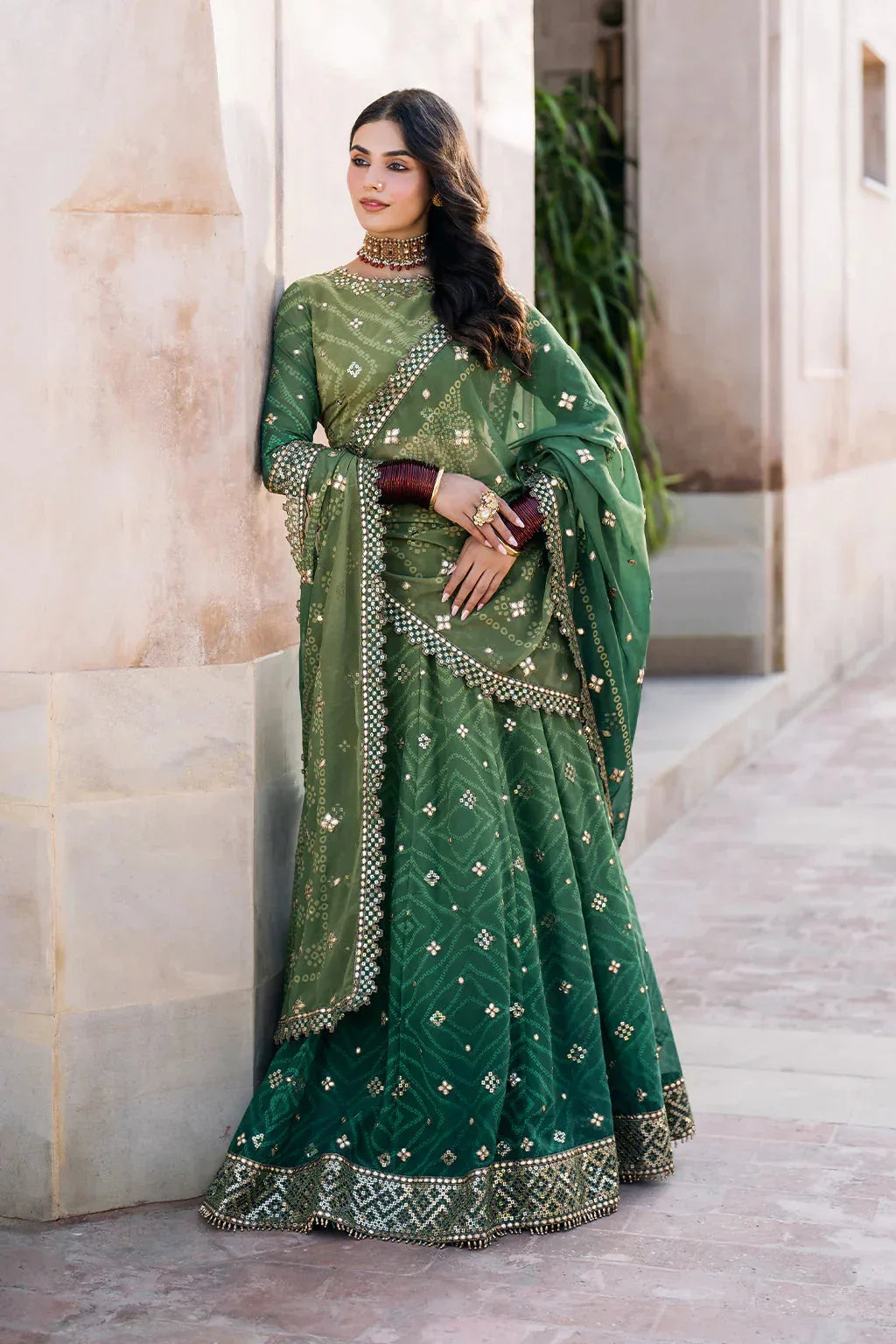 Iznik | Bandhani | UE-328 Embroidered Chiffon - Rang-e-Khaas