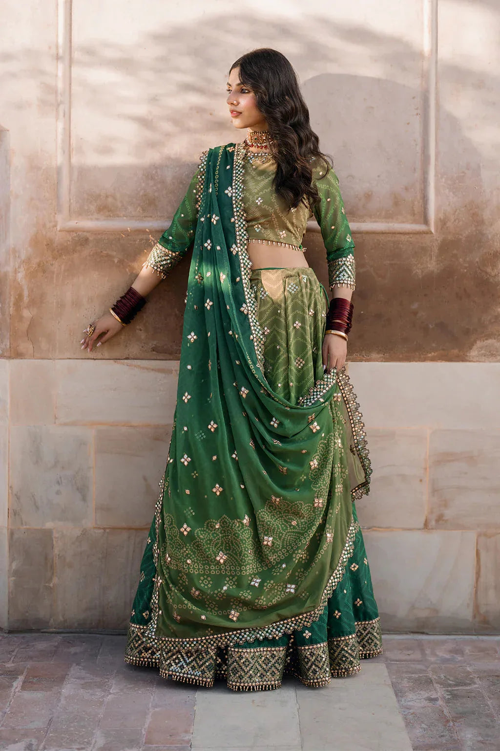 Iznik | Bandhani | UE-328 Embroidered Chiffon - Rang-e-Khaas