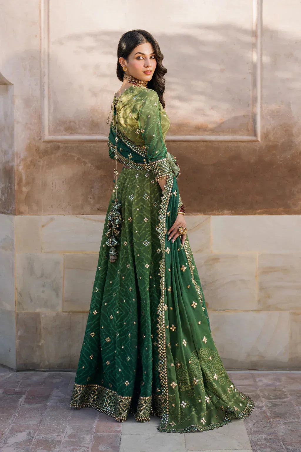 Iznik | Bandhani | UE-328 Embroidered Chiffon - Rang-e-Khaas