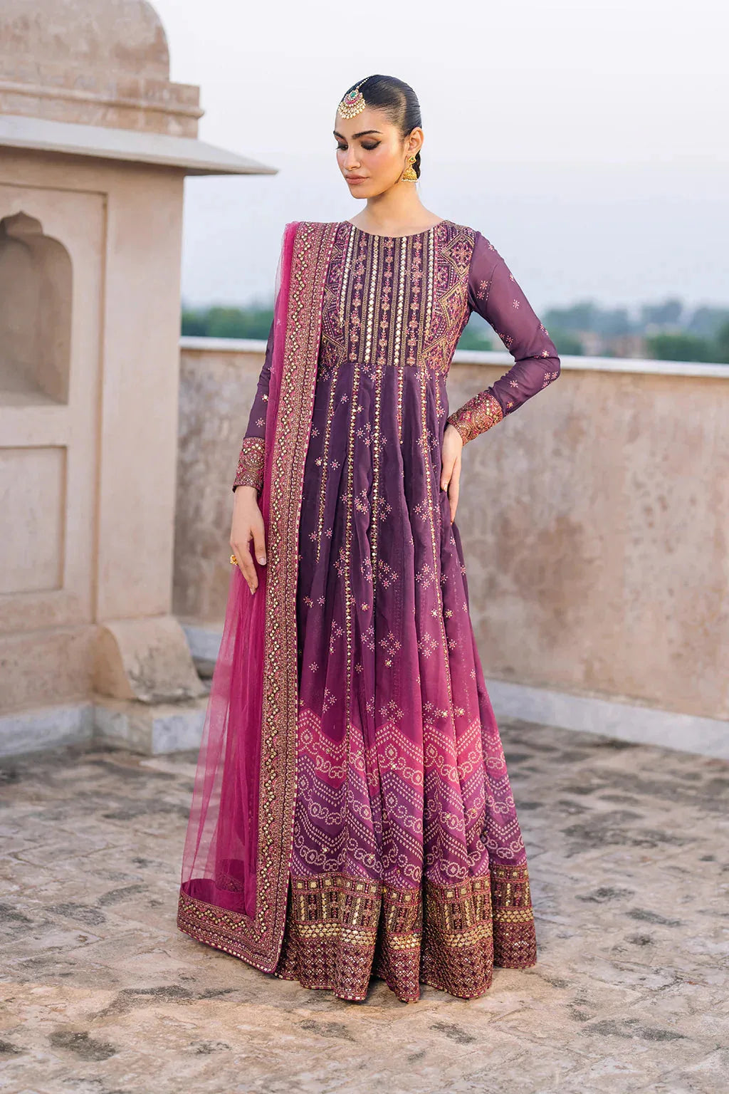 Iznik | Bandhani | UE-333 Embroidered Chiffon - Rang-e-Khaas