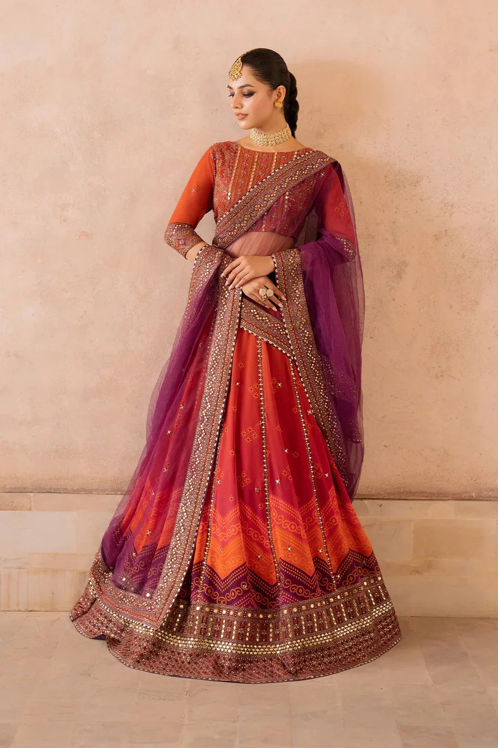 Iznik | Bandhani | UE-334 Embroidered Chiffon - Rang-e-Khaas