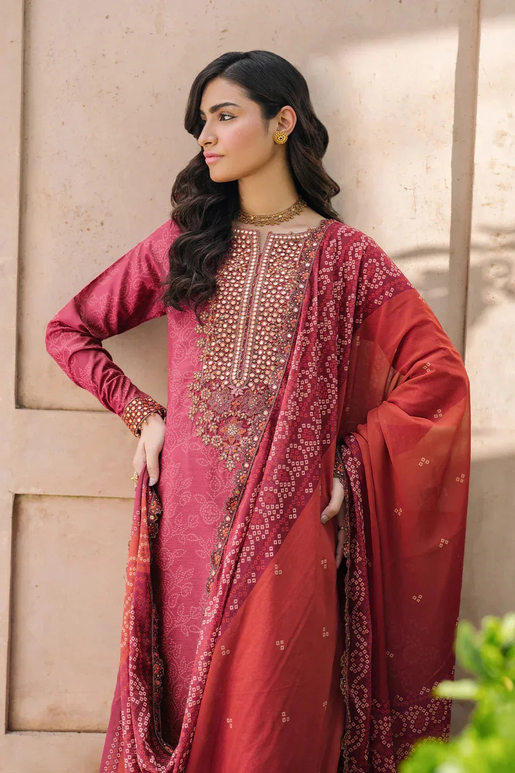 Iznik | Bandhani | UE-336 Embroidered Chiffon - Rang-e-Khaas
