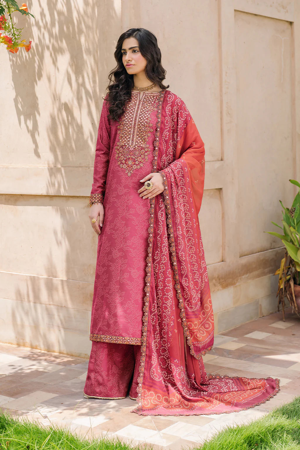 Iznik | Bandhani | UE-336 Embroidered Chiffon - Rang-e-Khaas