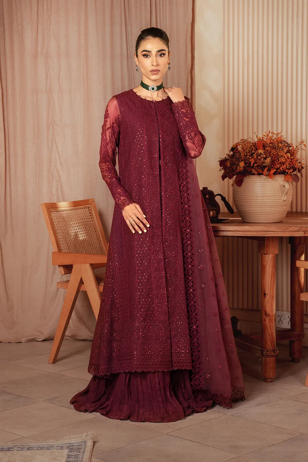 Iznik | Chiffonkari Formals | ICK-01 Embroidered Chiffon - Rang-e-Khaas