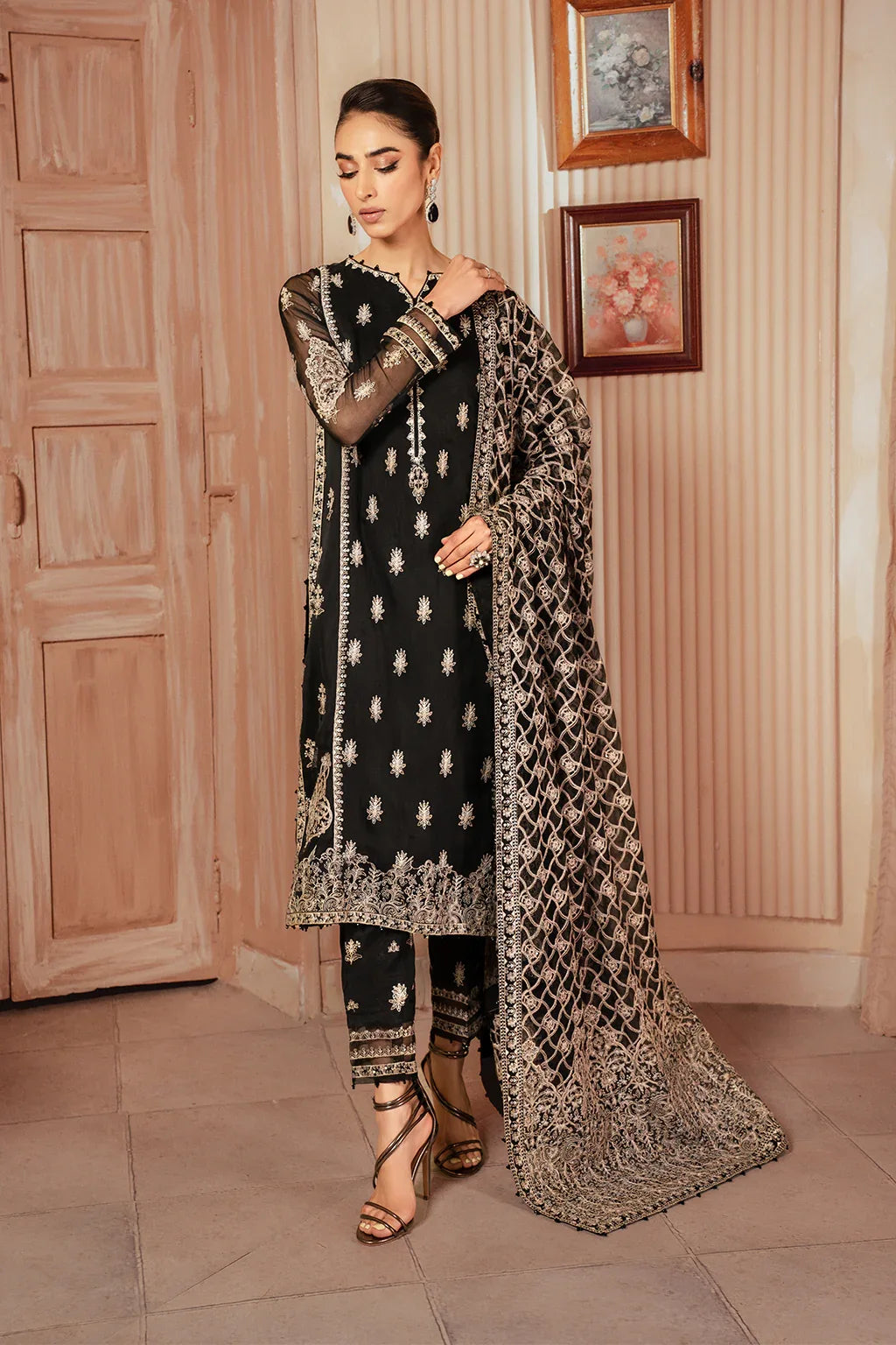 Iznik | Chiffonkari Formals | ICK-03 Embroidered Chiffon - Rang-e-Khaas