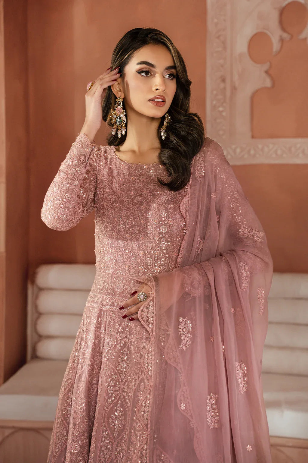 Iznik | Chiffonkari Formals | ICK-04 Embroidered Chiffon - Rang-e-Khaas