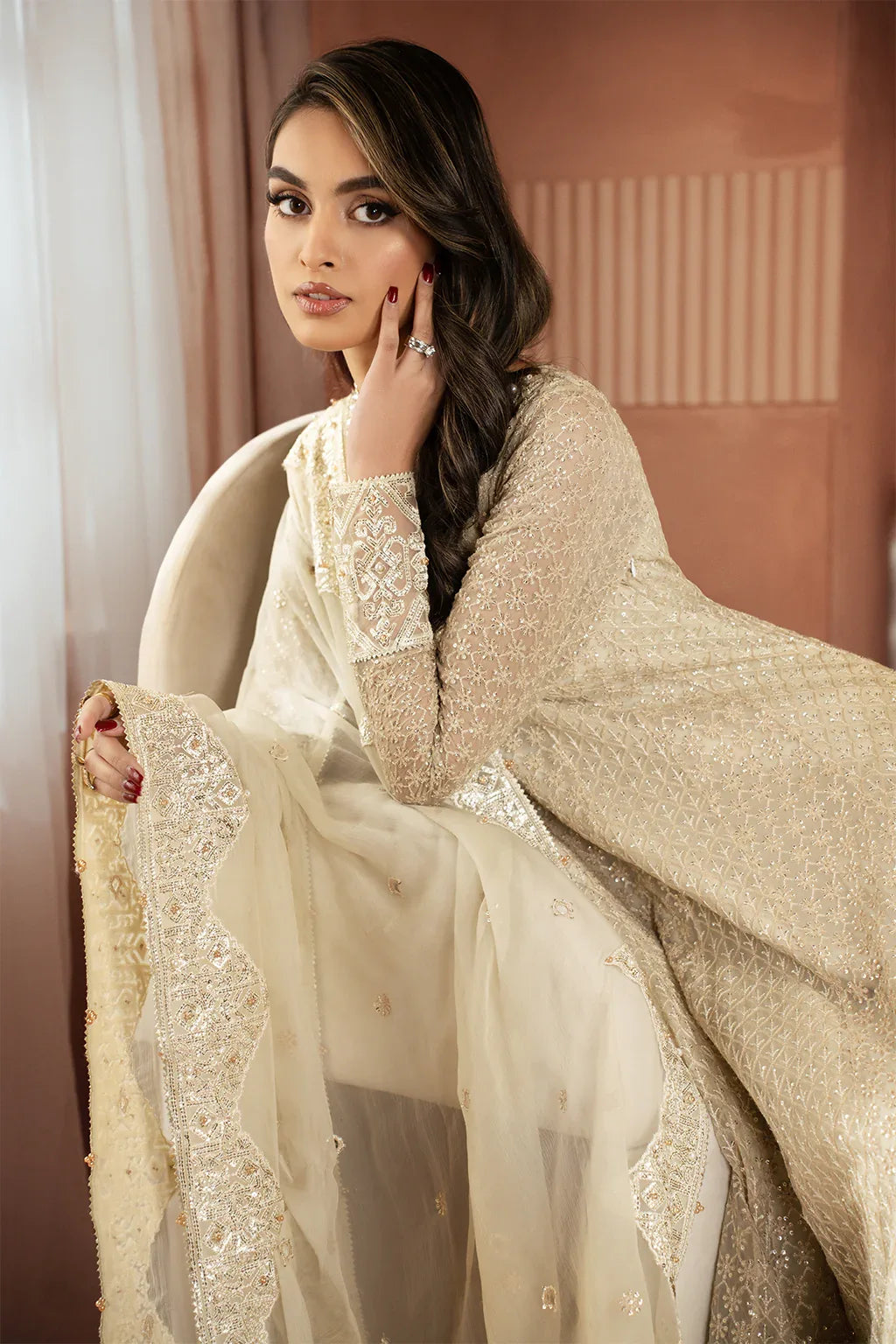Iznik | Chiffonkari Formals | ICK-06 Embroidered Chiffon - Rang-e-Khaas