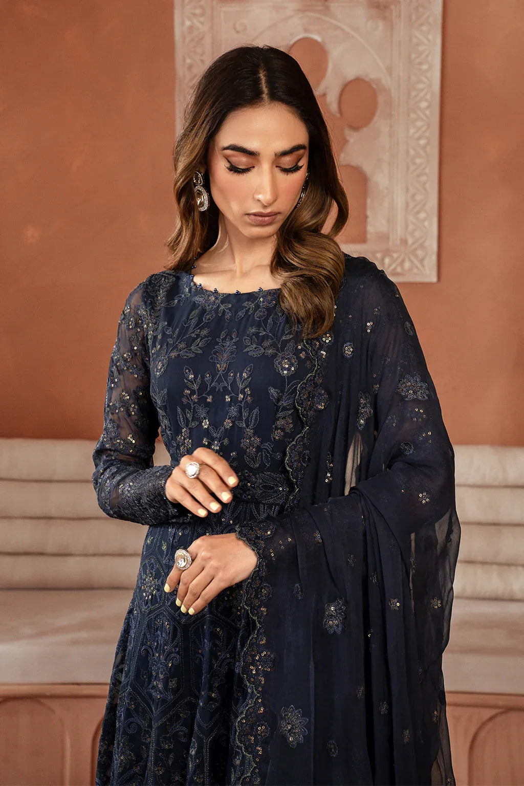 Iznik | Chiffonkari Formals | ICK-07 Embroidered Chiffon - Rang-e-Khaas