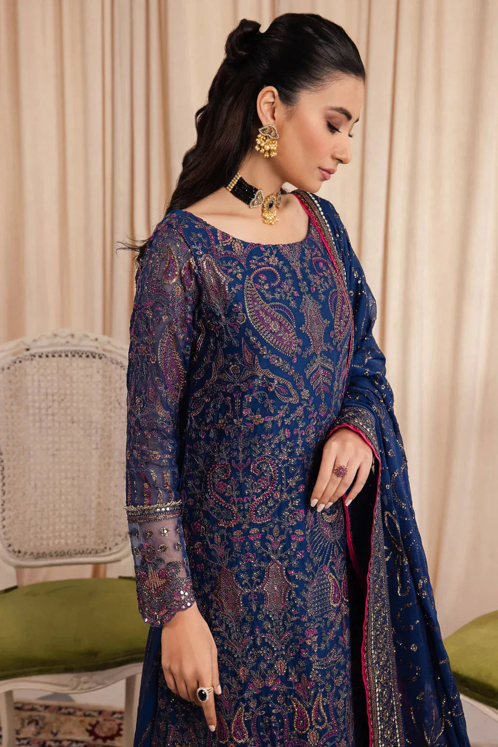 Iznik | Chinnon Chiffon | CC-34 ASHAH - Rang-e-Khaas