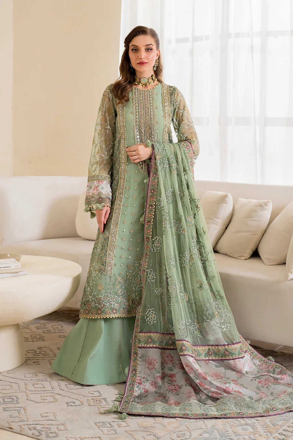 Iznik | Chinnon Chiffon | CC-41 Embroidered Net - Rang-e-Khaas