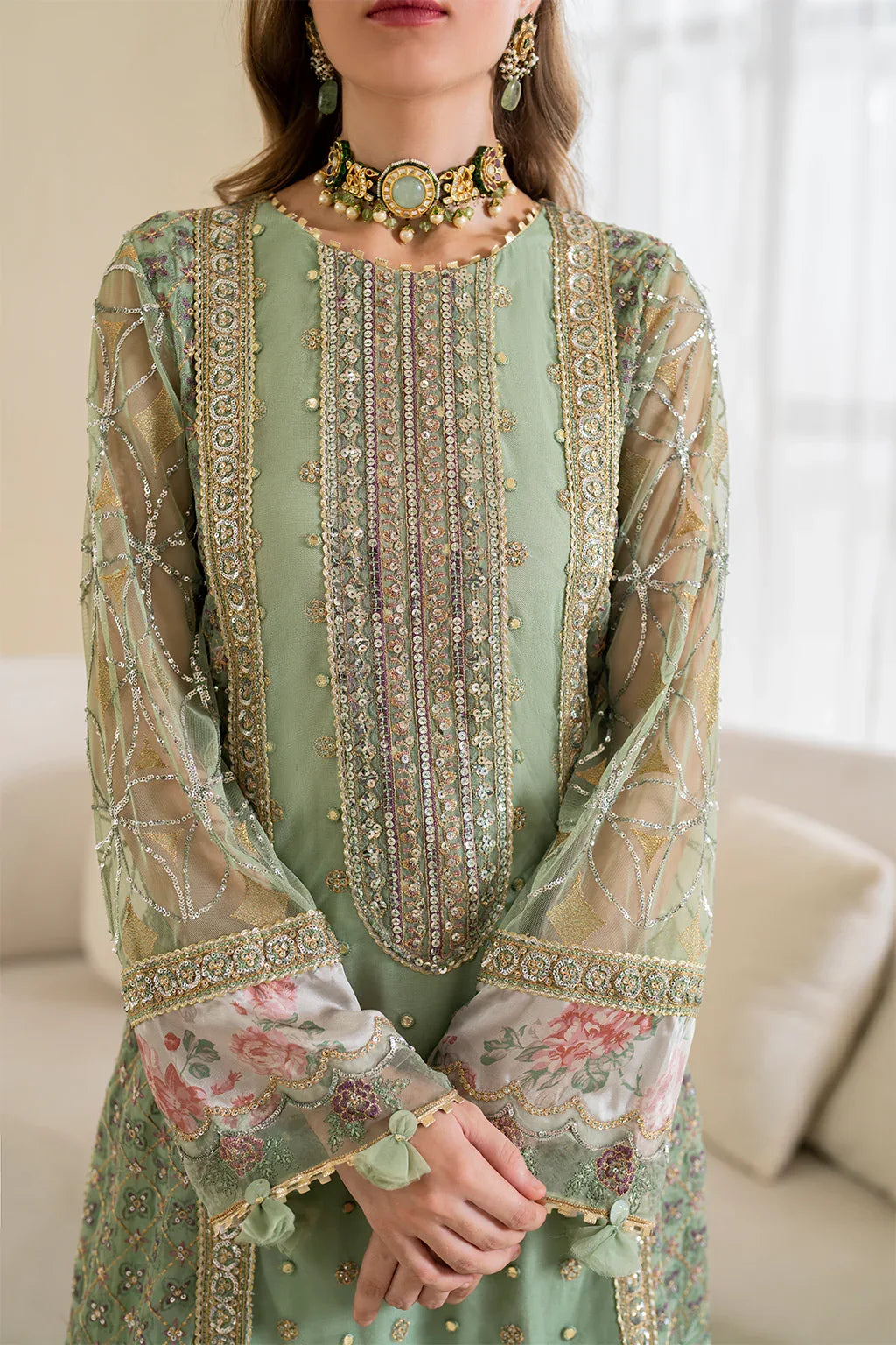 Iznik | Chinnon Chiffon | CC-41 Embroidered Net - Rang-e-Khaas