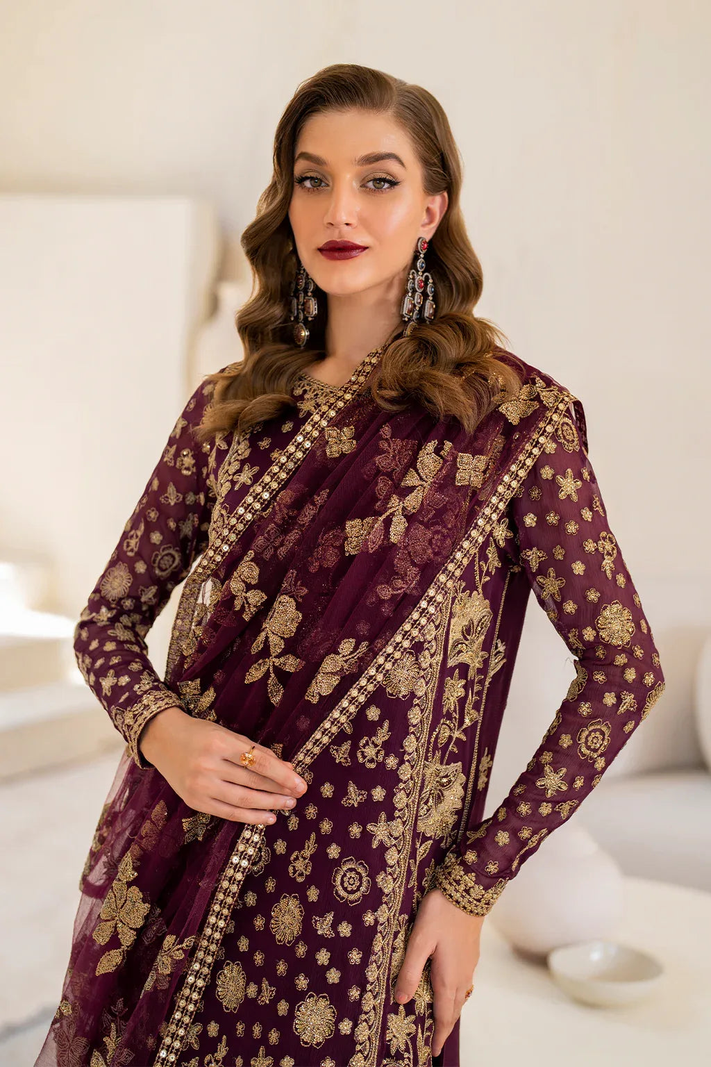 Iznik | Chinnon Chiffon | CC-42 Embroidered Chiffon - Rang-e-Khaas