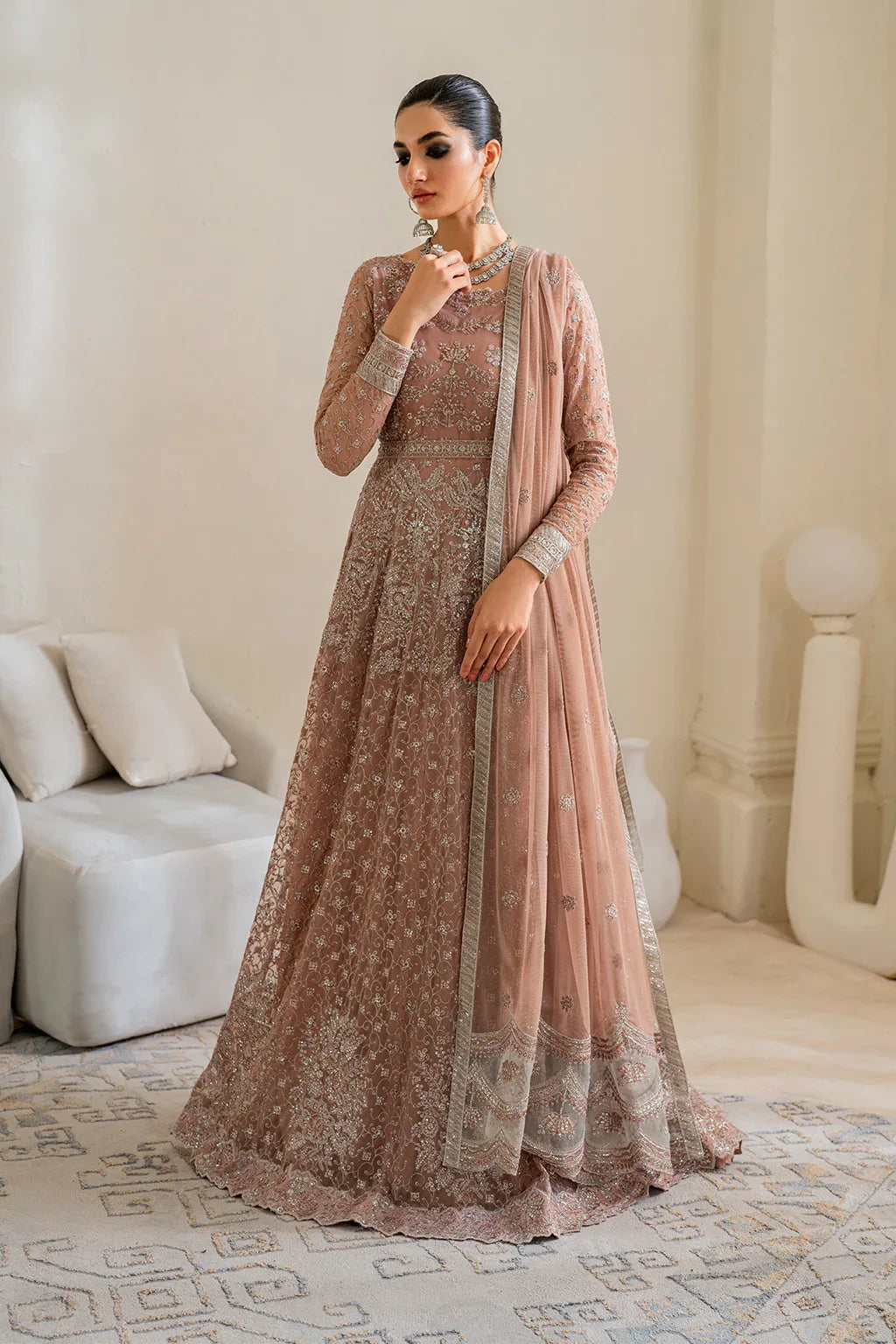 Iznik | Chinnon Chiffon | CC-43 Embroidered Net - Rang-e-Khaas