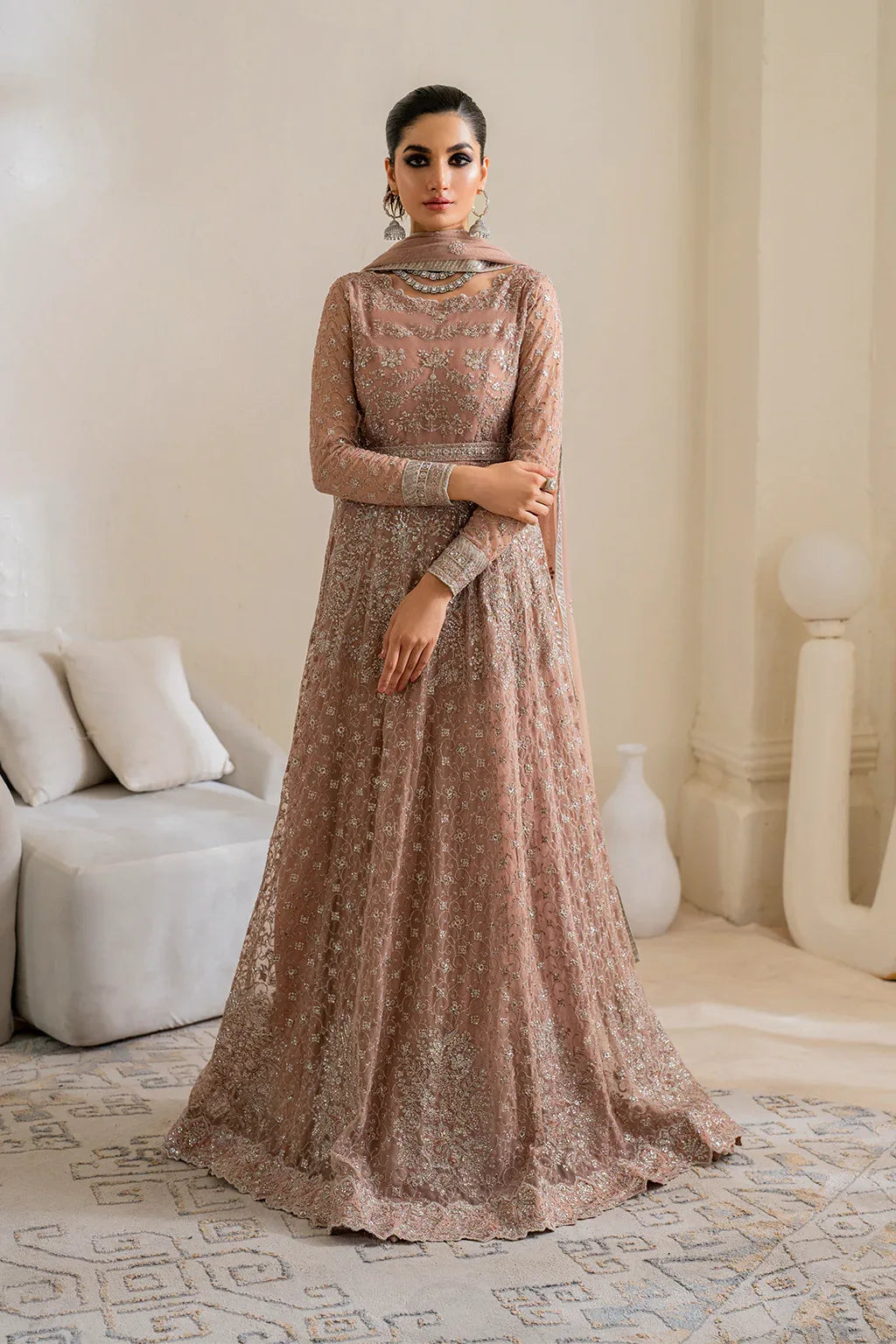 Iznik | Chinnon Chiffon | CC-43 Embroidered Net - Rang-e-Khaas