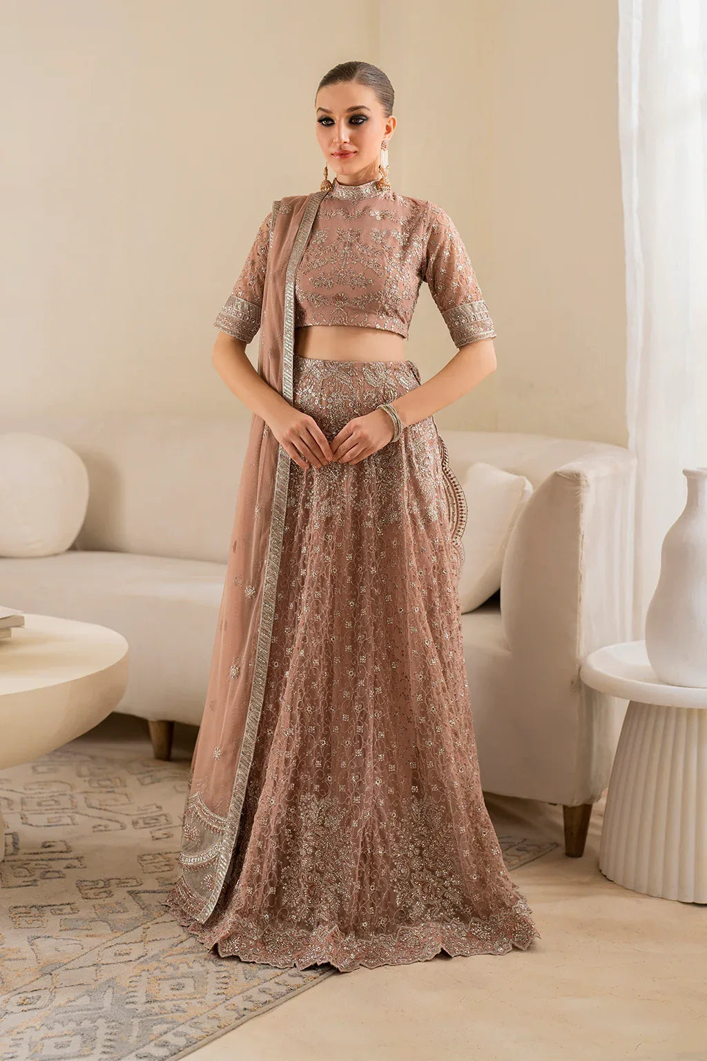 Iznik | Chinnon Chiffon | CC-43 Embroidered Net - Rang-e-Khaas