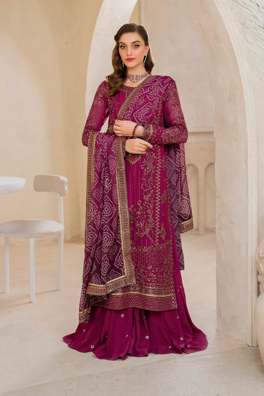 Iznik | Chinnon Chiffon | CC-45 Embroidered Chiffon - Rang-e-Khaas