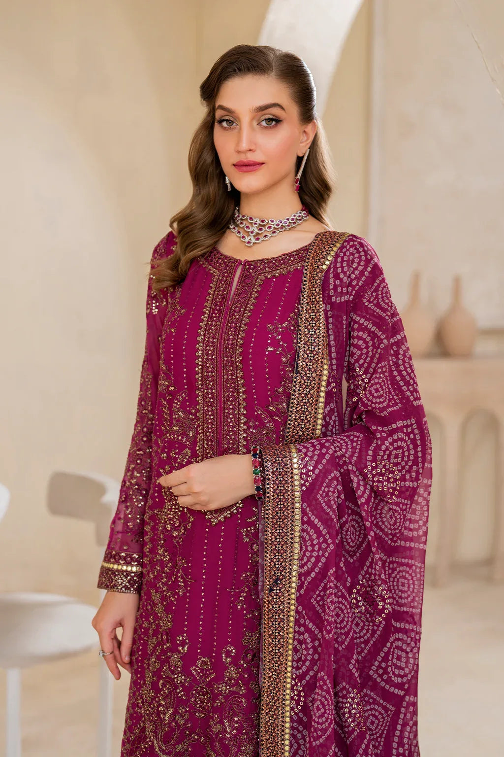 Iznik | Chinnon Chiffon | CC-45 Embroidered Chiffon - Rang-e-Khaas