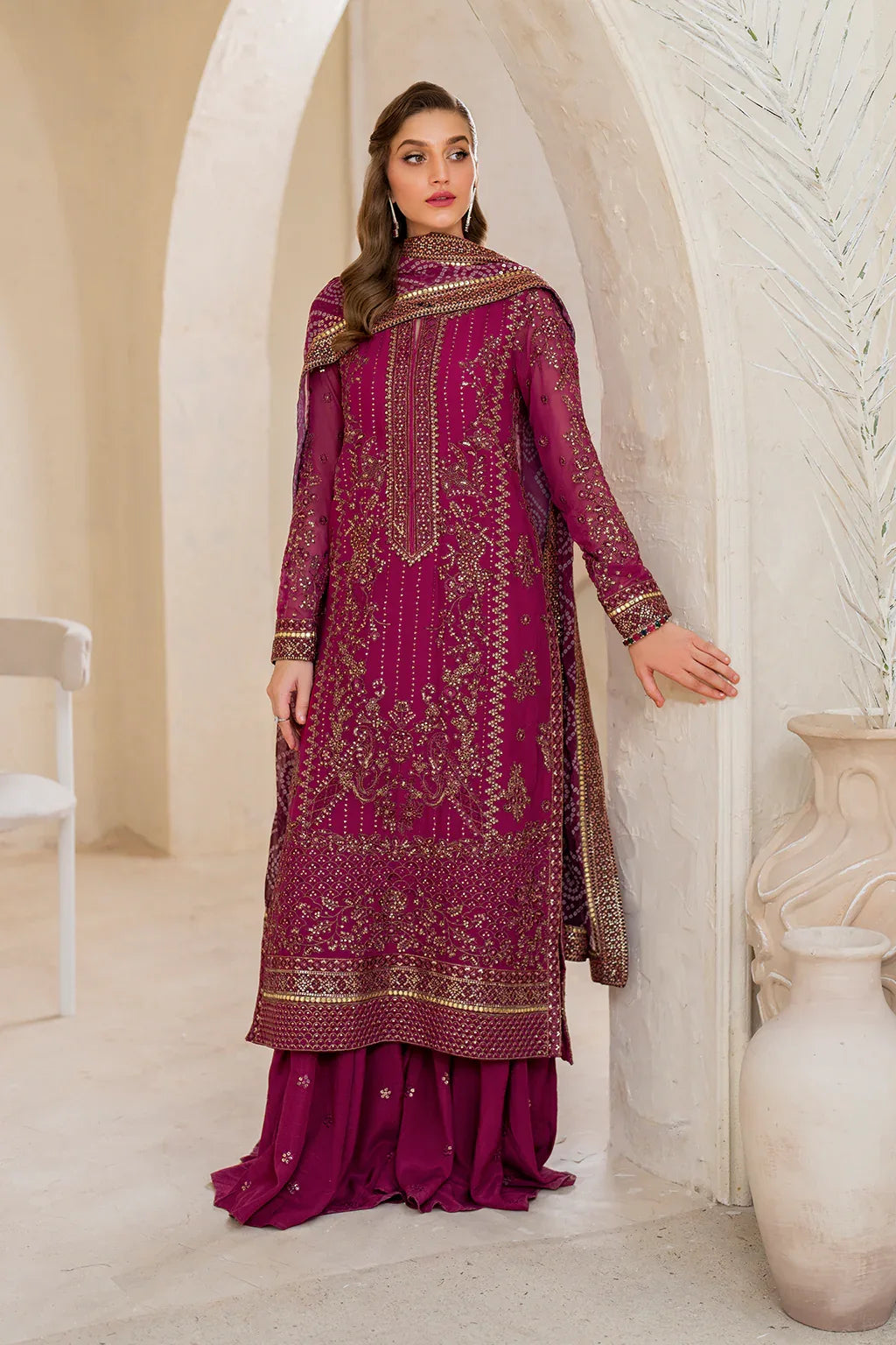 Iznik | Chinnon Chiffon | CC-45 Embroidered Chiffon - Rang-e-Khaas