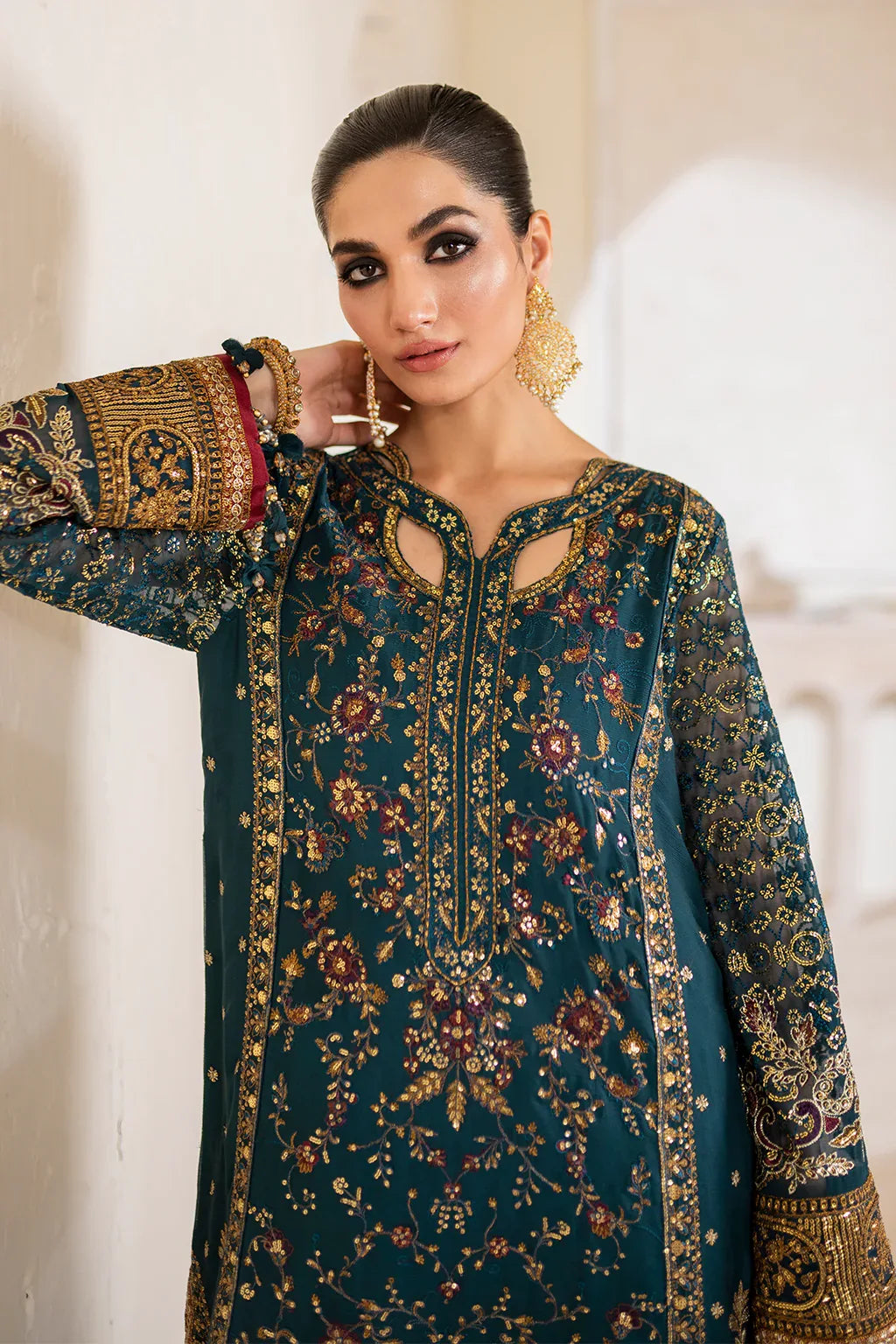 Iznik | Chinnon Chiffon | CC-46 Embroidered Chiffon - Rang-e-Khaas