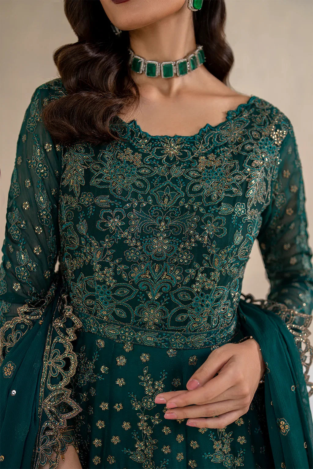 Iznik | Chinnon Chiffon | CC-47 Embroidered Chiffon - Rang-e-Khaas