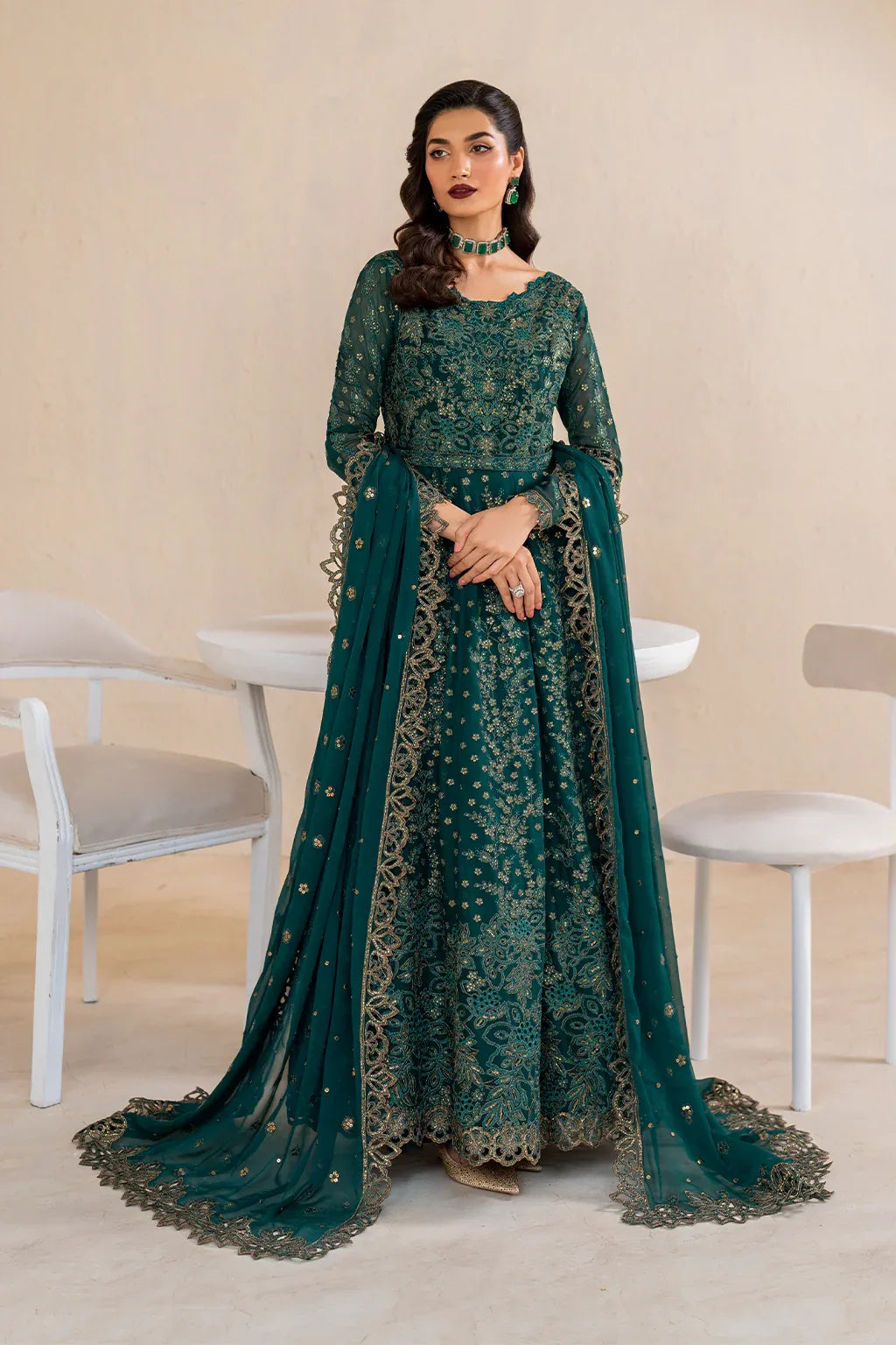 Iznik | Chinnon Chiffon | CC-47 Embroidered Chiffon - Rang-e-Khaas