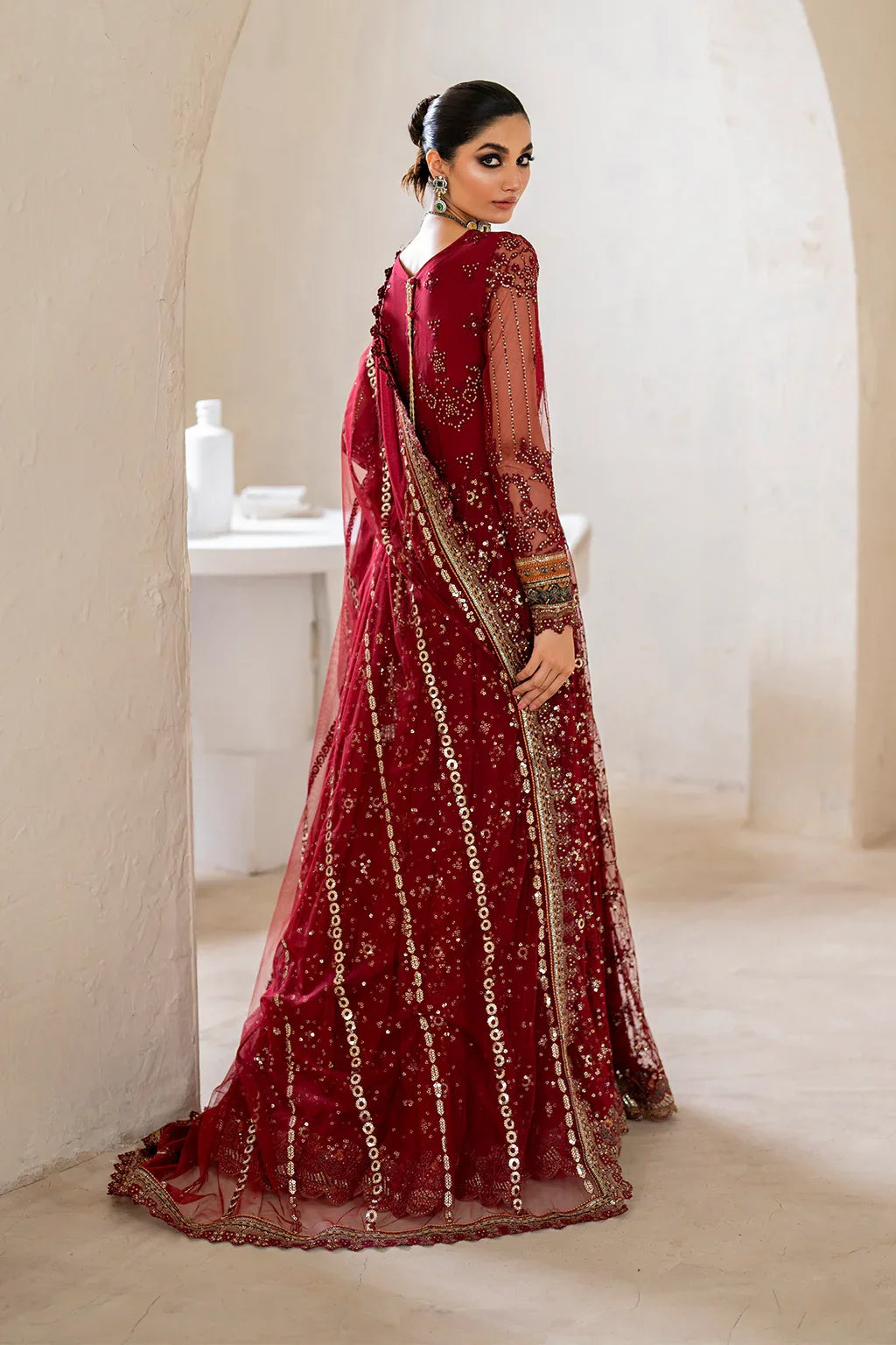 Iznik | Chinnon Chiffon | CC-49 Embroidered Net - Rang-e-Khaas