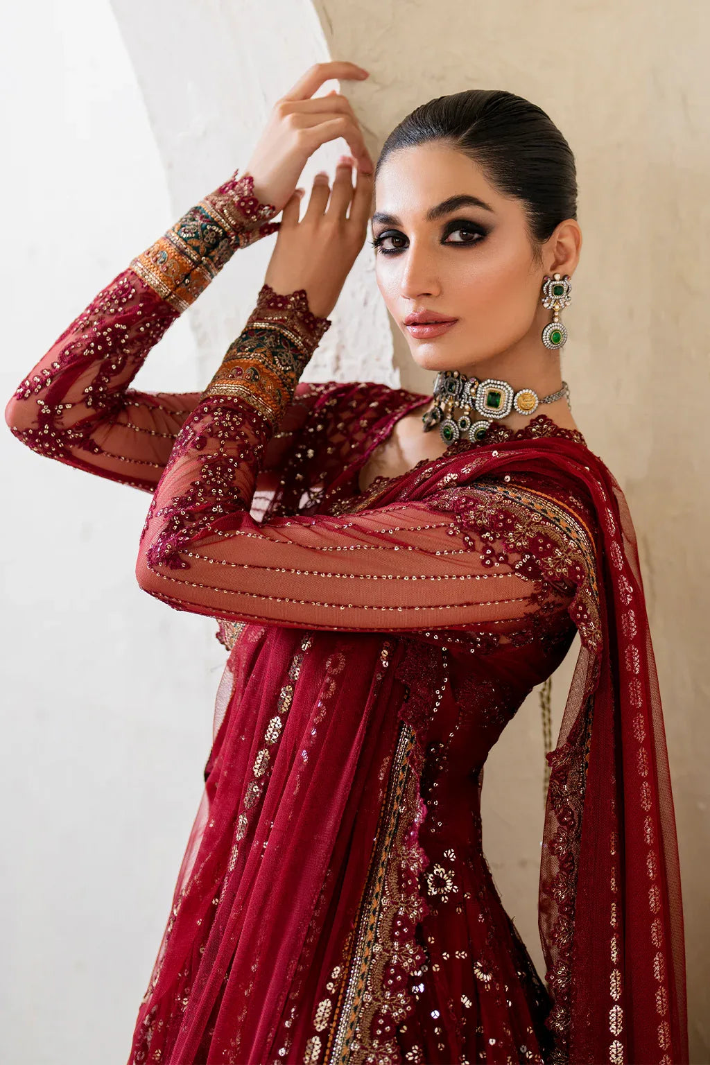 Iznik | Chinnon Chiffon | CC-49 Embroidered Net - Rang-e-Khaas